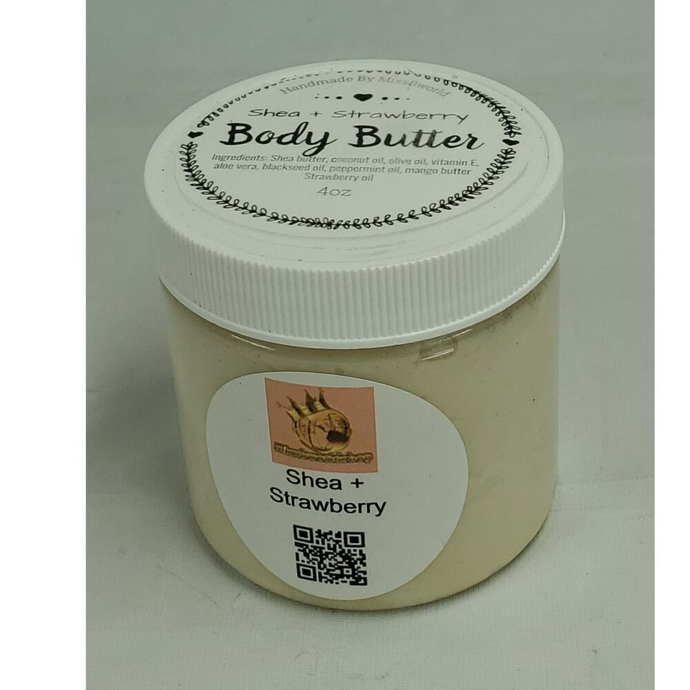 Shea Strawberry Body Butter Handmade Natural Moisturizer 4 oz